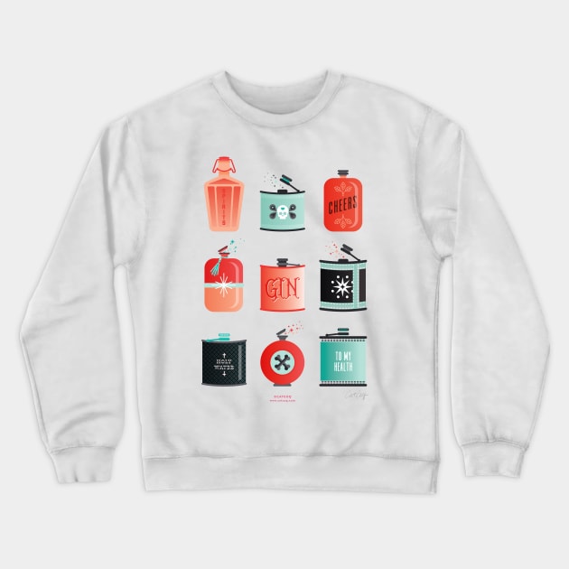 flasks red turquoise Crewneck Sweatshirt by CatCoq